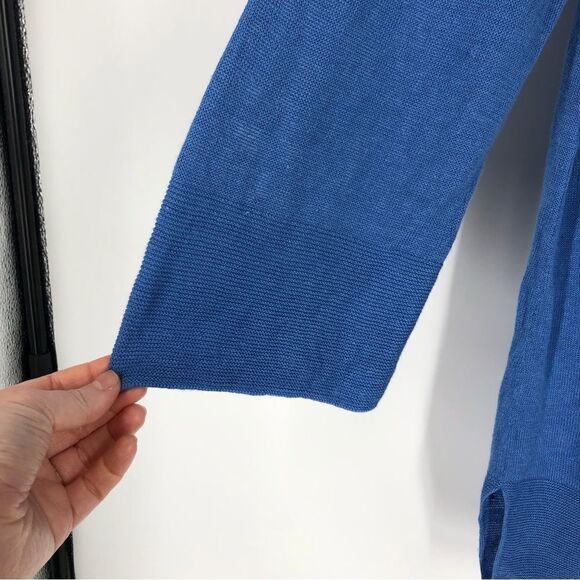 J. Jill Linen Blend Tunic Top Blue 3/4 Sleeve - Picture 5 of 7